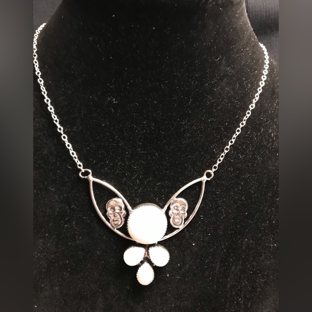 Moonstone Stamped 925 Sterling Silver Necklace
